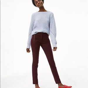 LOFT Julie Skinny burgundy ankle pants size 14 NWT